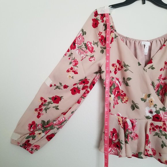 Leith Nordstrom, New Floral Wrap Top, Pink/Blush - Picture 5 of 8